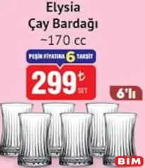 PAŞABAHÇE ELYSİA ÇAY BARDAĞI 170 CC 6'LI